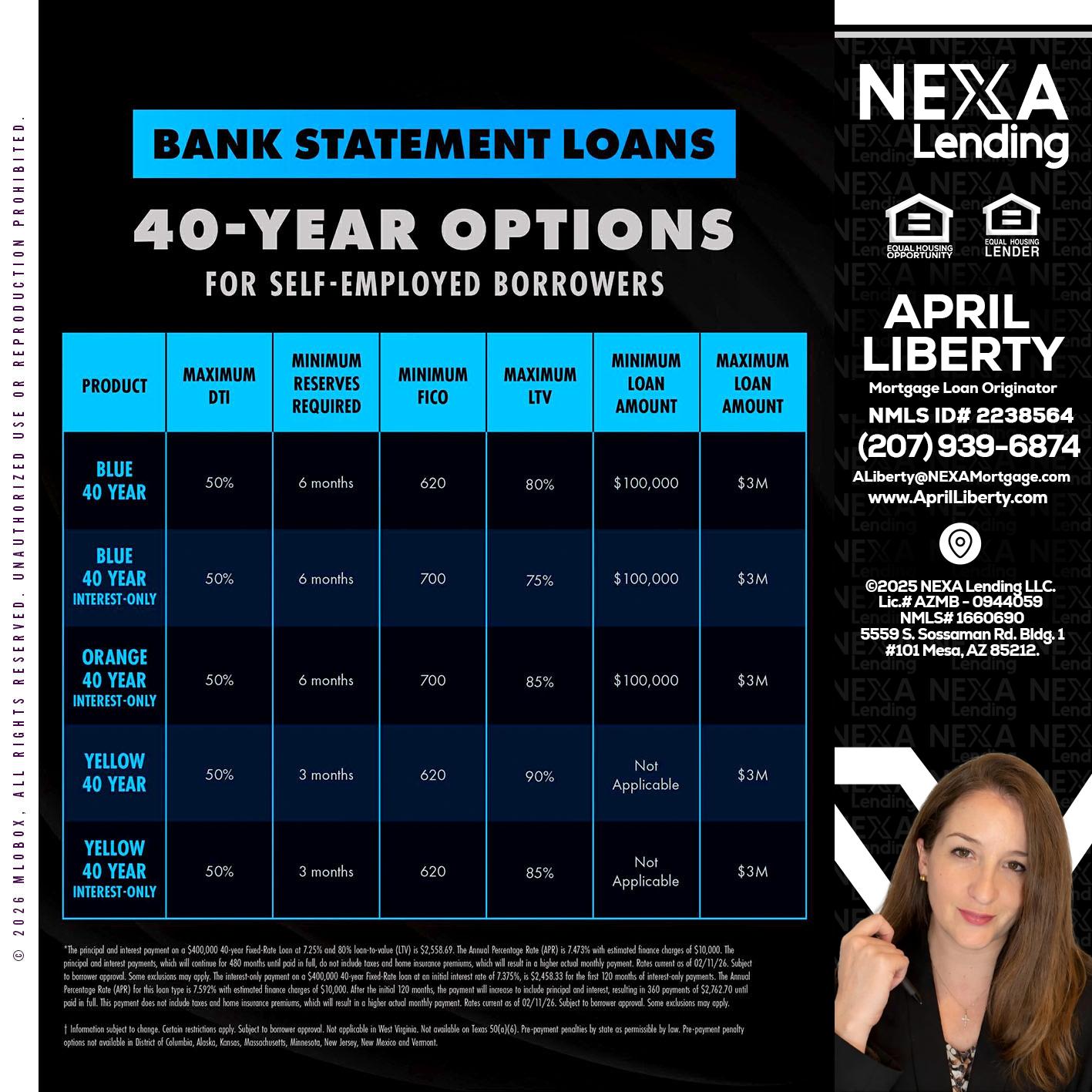 40 YR. OPTIONS - April Liberty -Mortgage Loan Originator