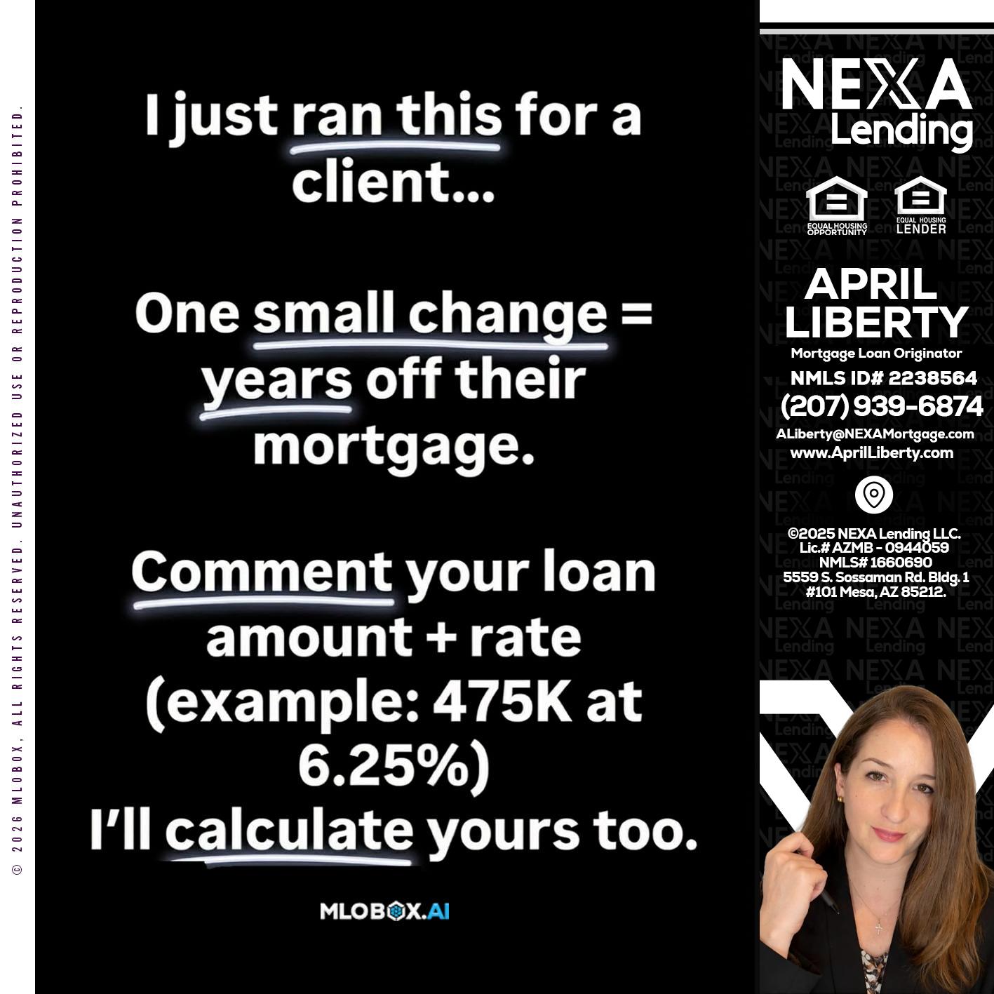 I JUST RAN - April Liberty -Mortgage Loan Originator