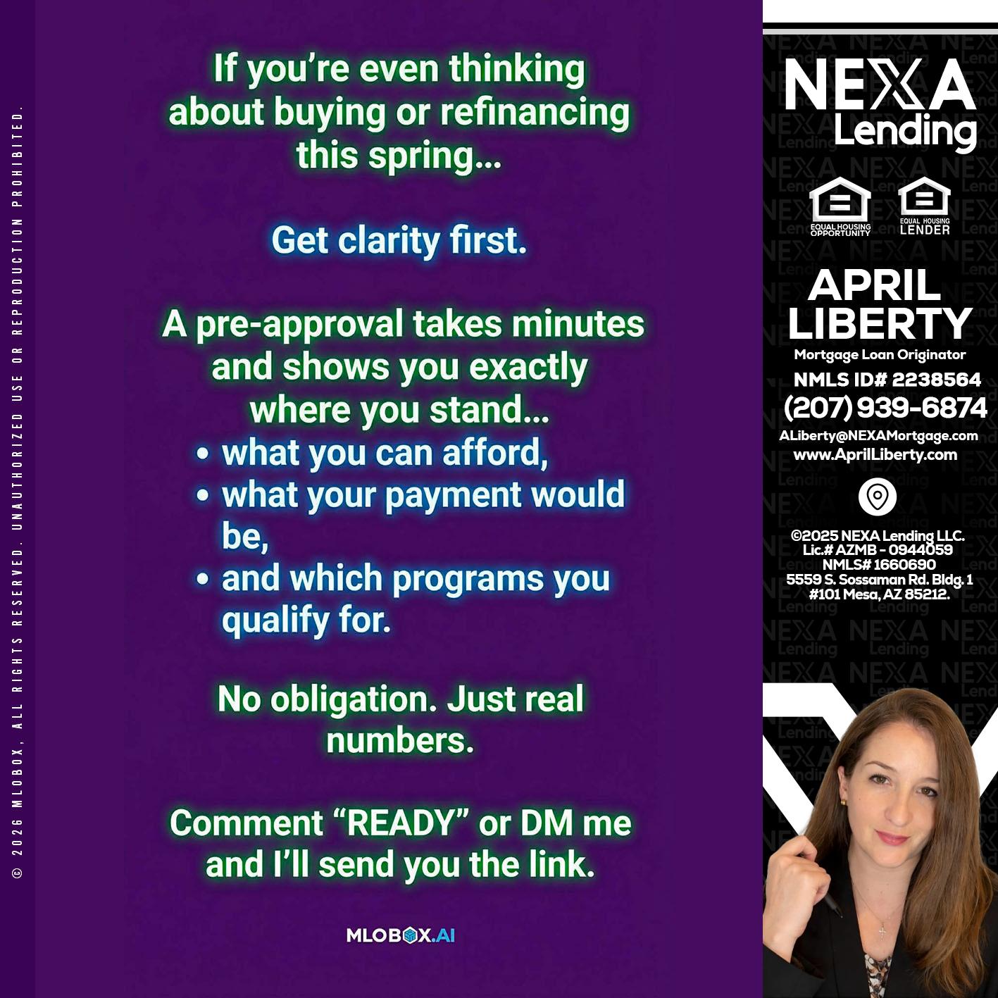 IF YOU THINKING - April Liberty -Mortgage Loan Originator