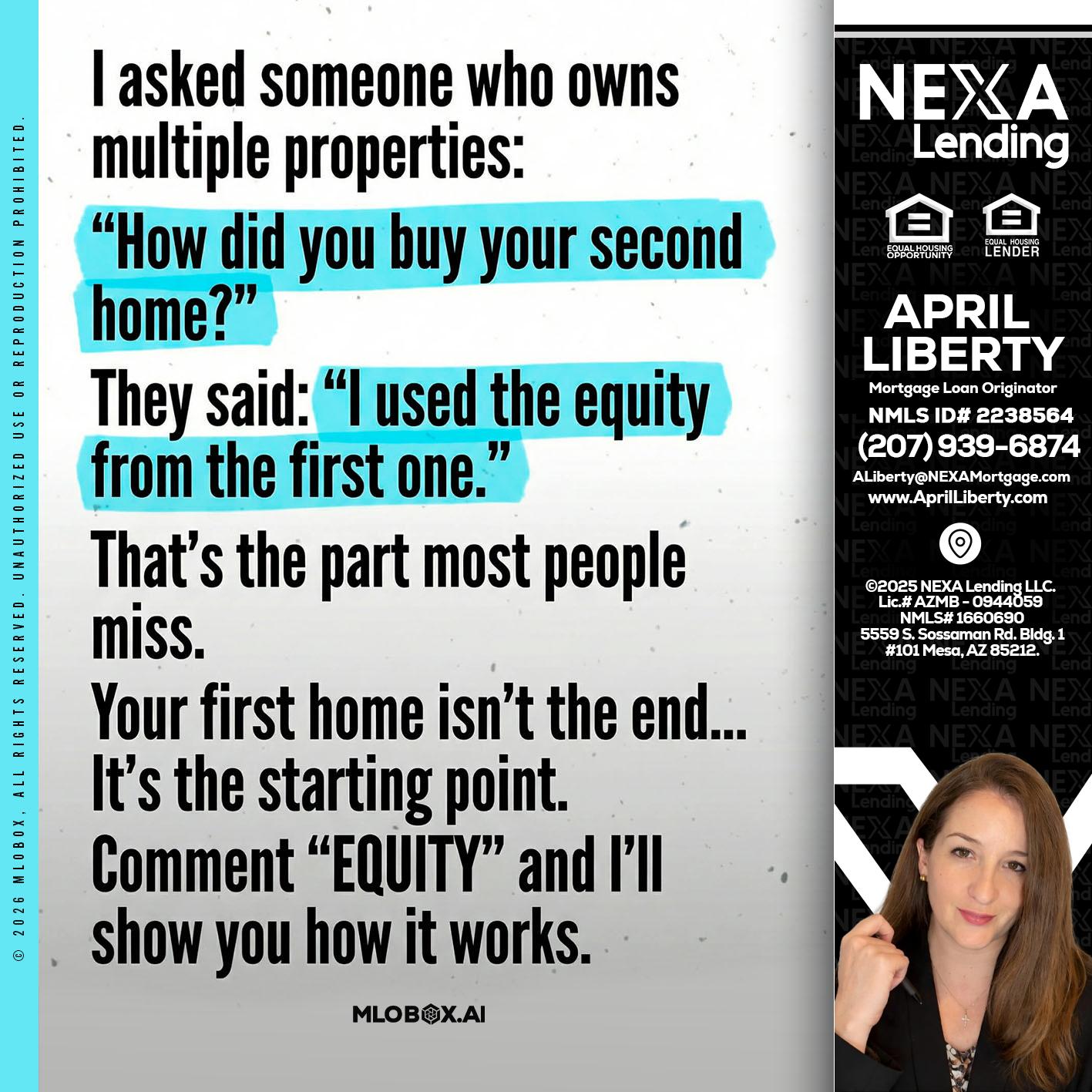 I asked someone - April Liberty -Mortgage Loan Originator