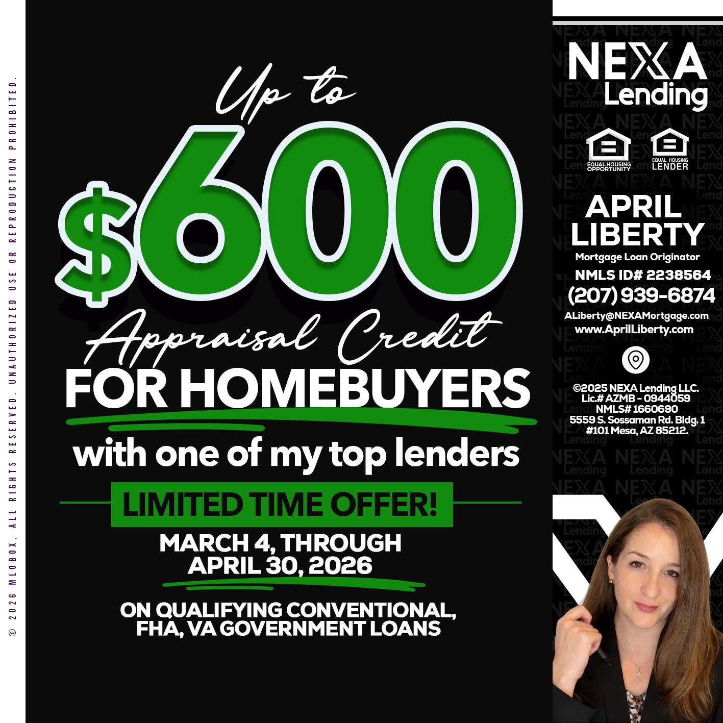 up to $600 - April Liberty -Mortgage Loan Originator