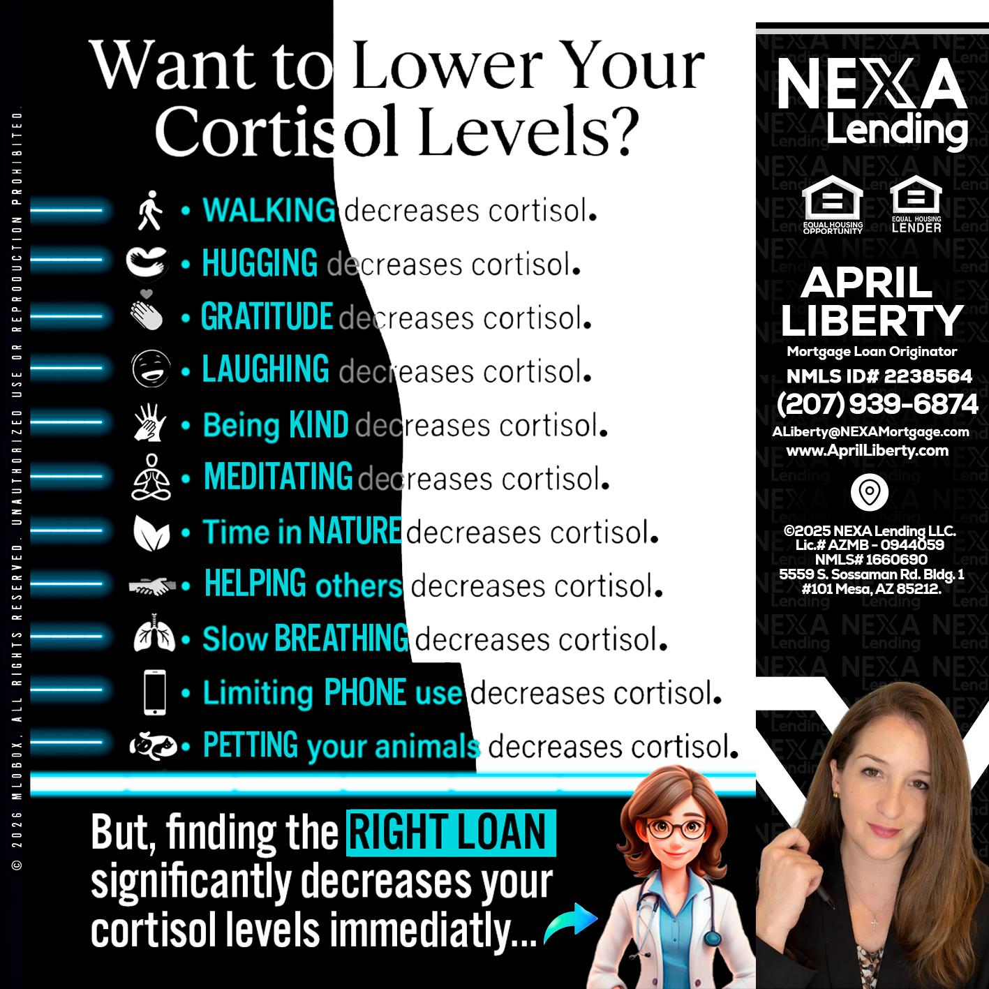 Want to lower Your Cortisol Levels? - April Liberty -Mortgage Loan Originator