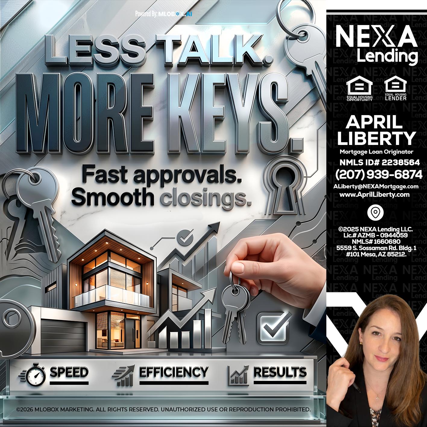 LESS TALK, MORE KEYS! - April Liberty -Mortgage Loan Originator