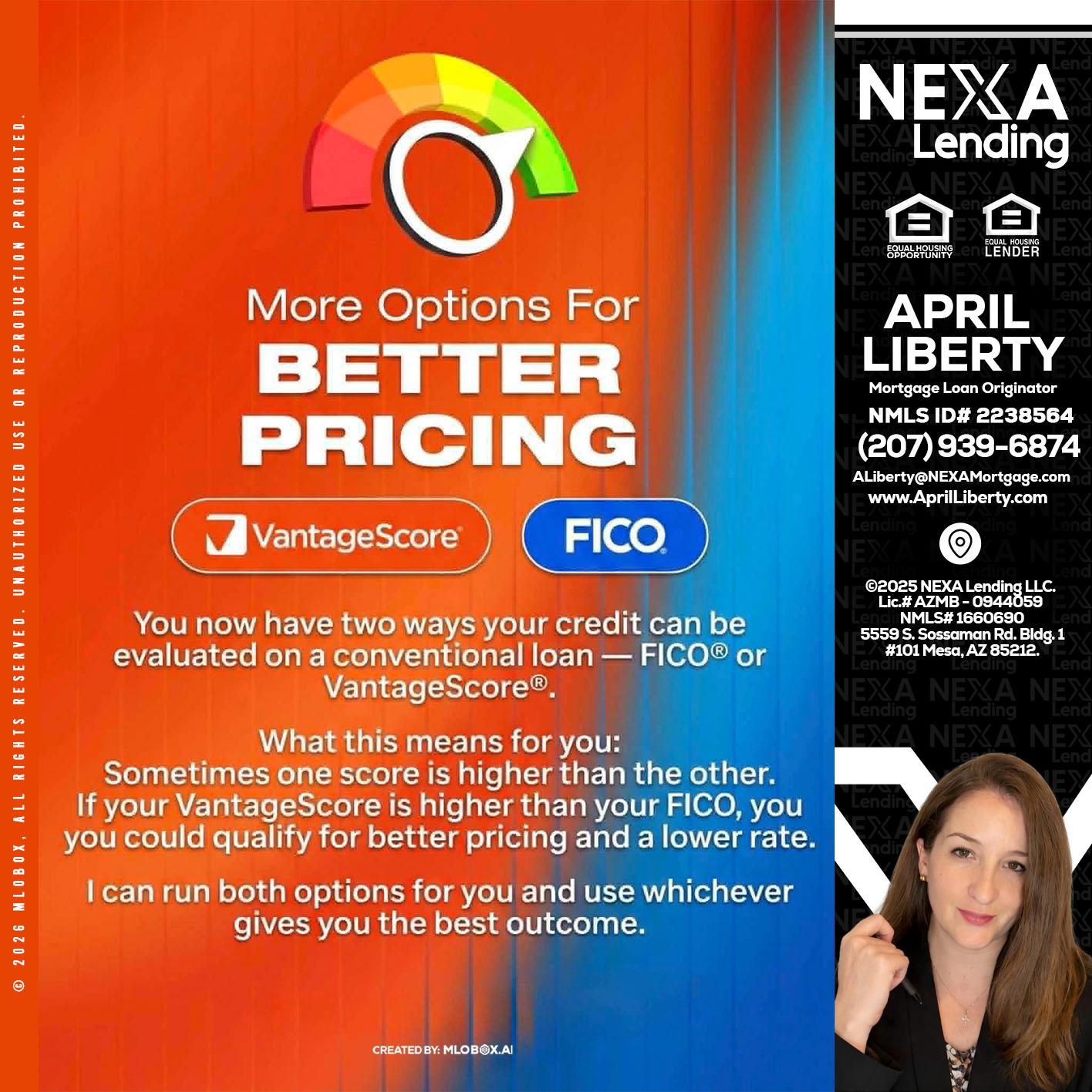 BETTER PRICING - April Liberty -Mortgage Loan Originator