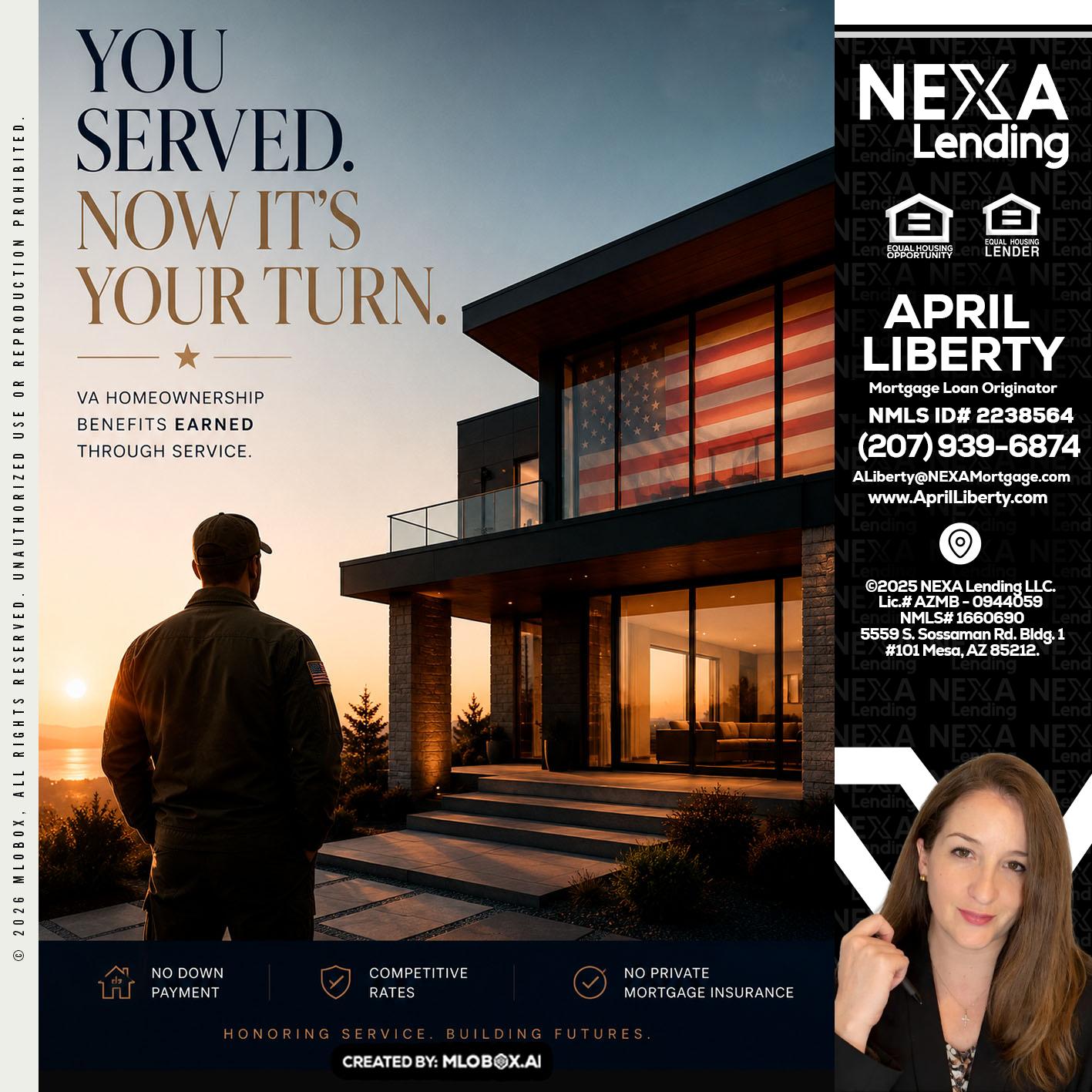 YOU SERVED - April Liberty -Mortgage Loan Originator