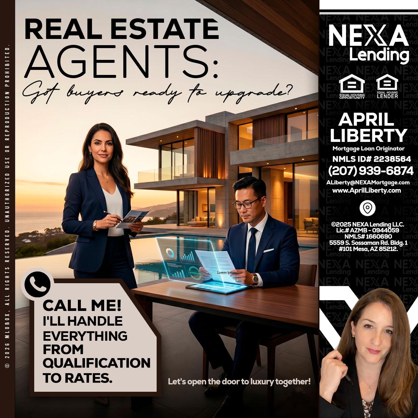 REAL ESTATE AGENTS - April Liberty -Mortgage Loan Originator