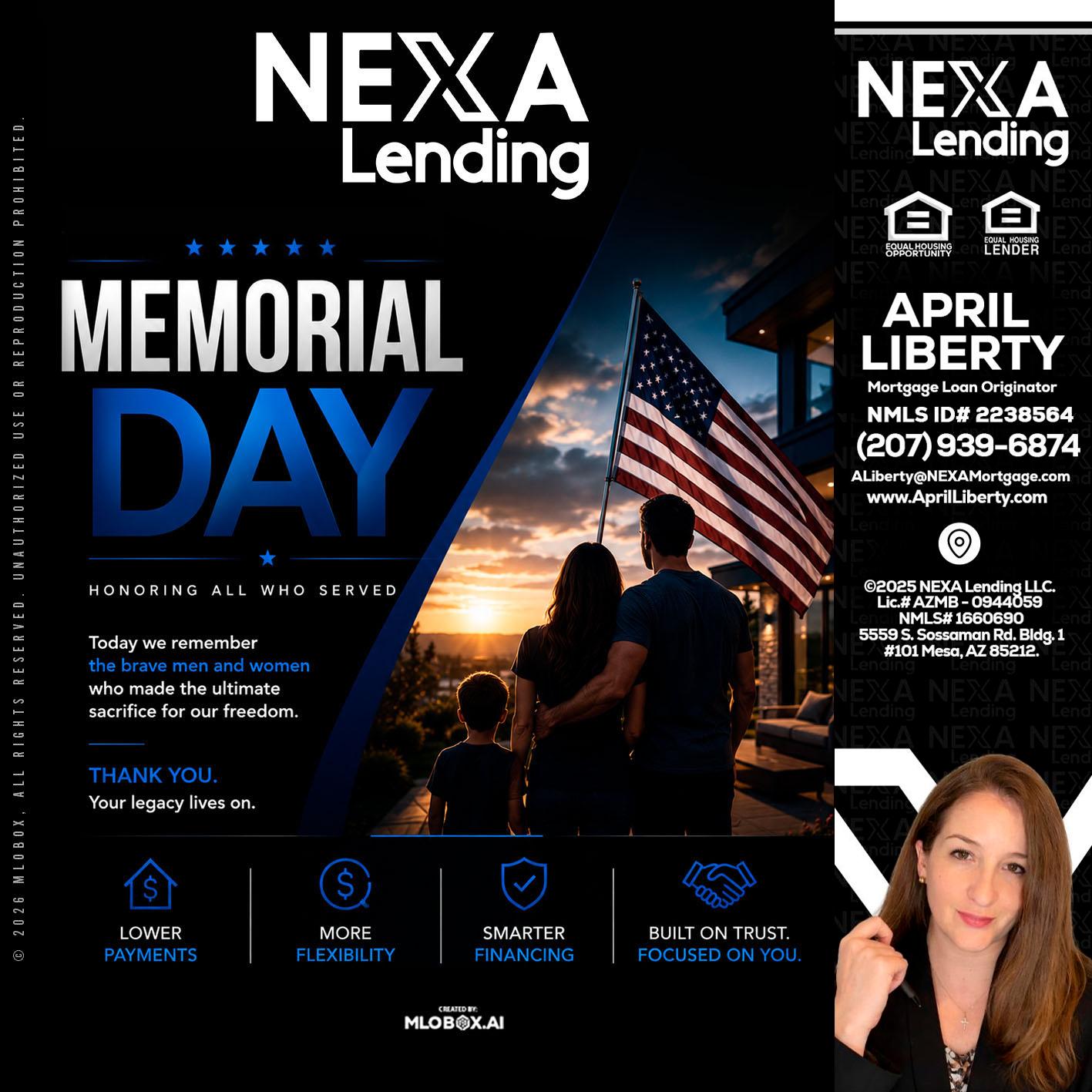 MEMORIAL DAY - April Liberty -Mortgage Loan Originator
