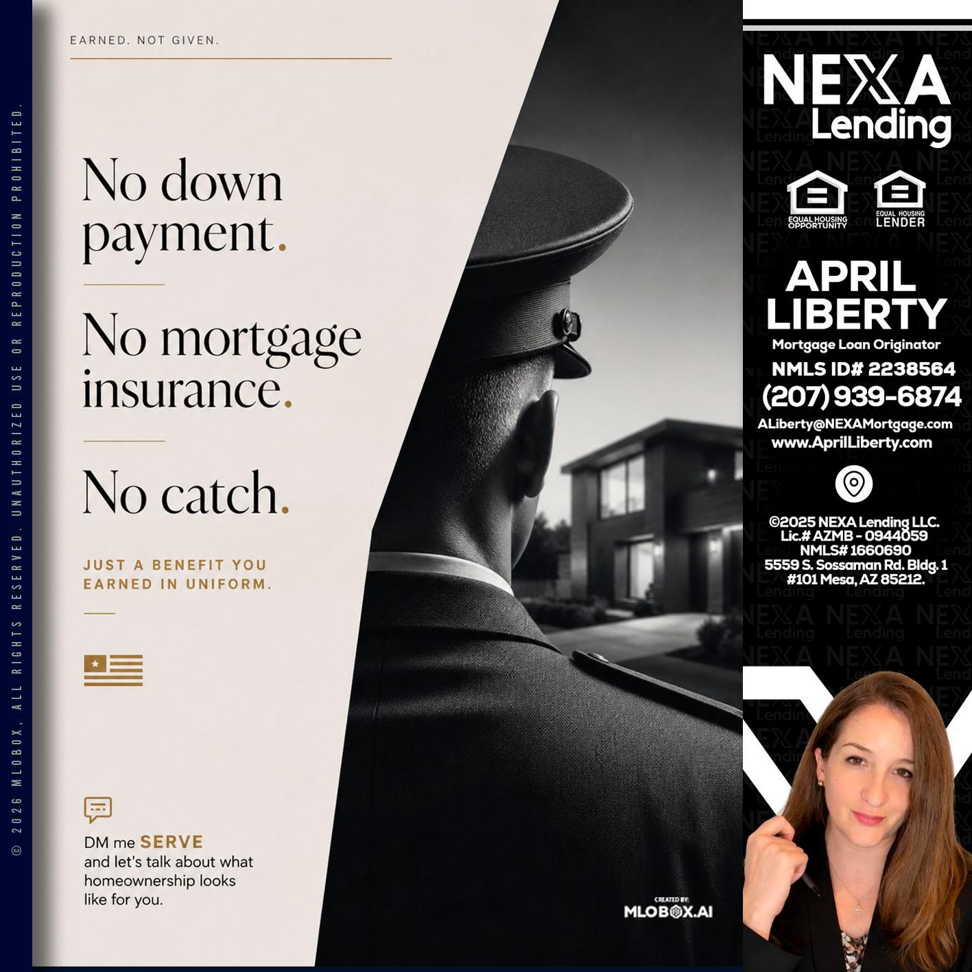 NO DOWN PAYMENT - April Liberty -Mortgage Loan Originator