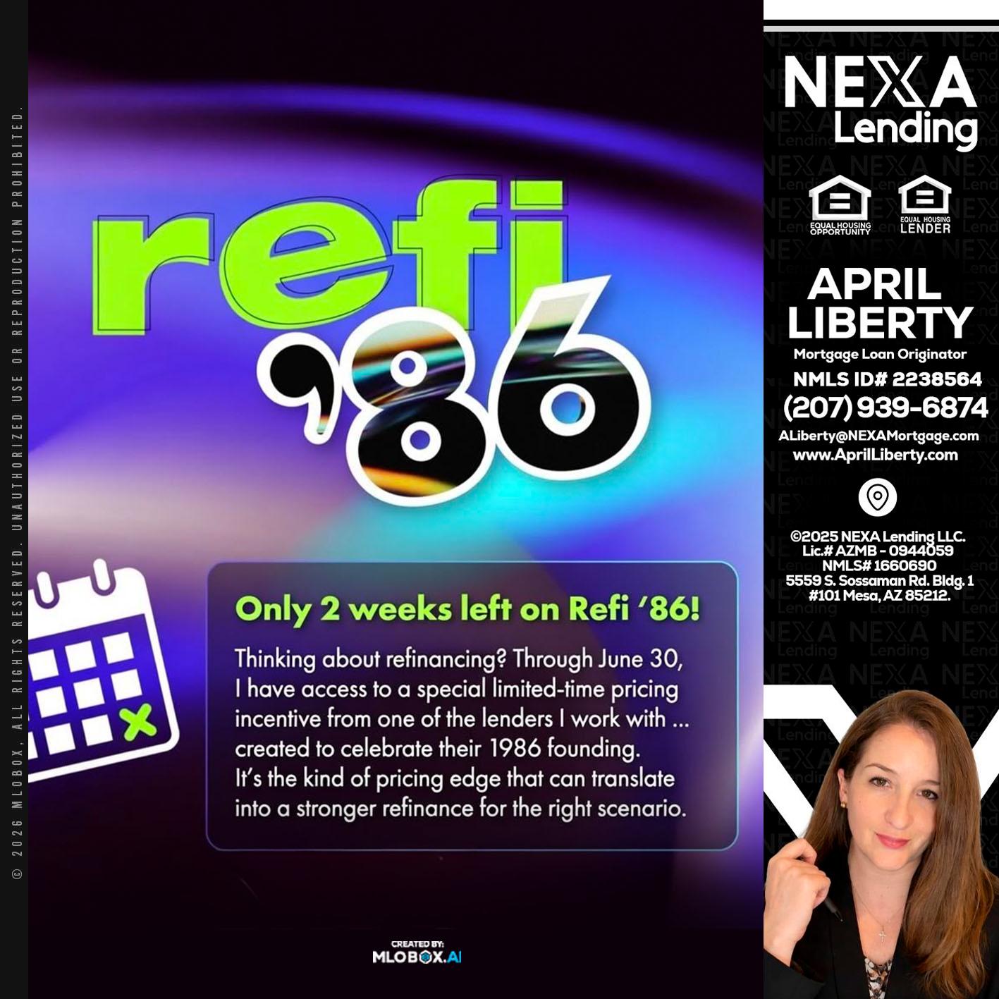 REFI 86 - April Liberty -Mortgage Loan Originator