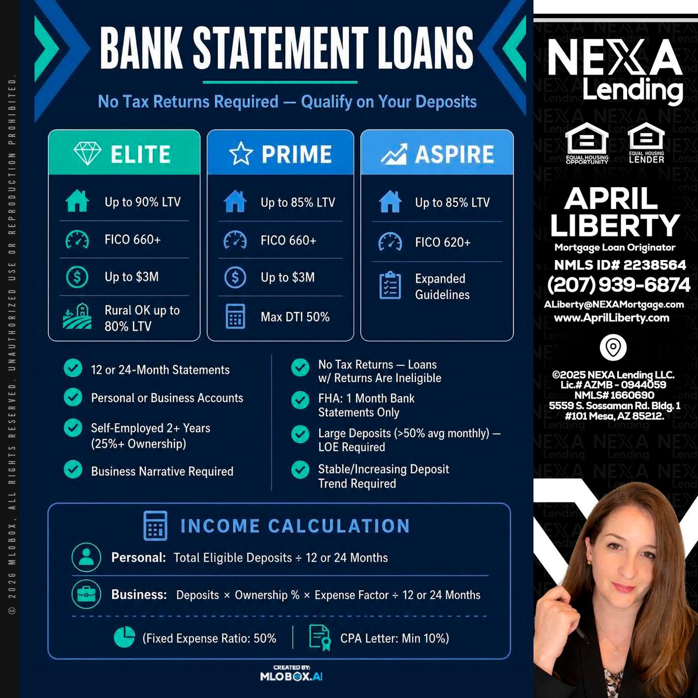 BANK STATEMENT - April Liberty -Mortgage Loan Originator