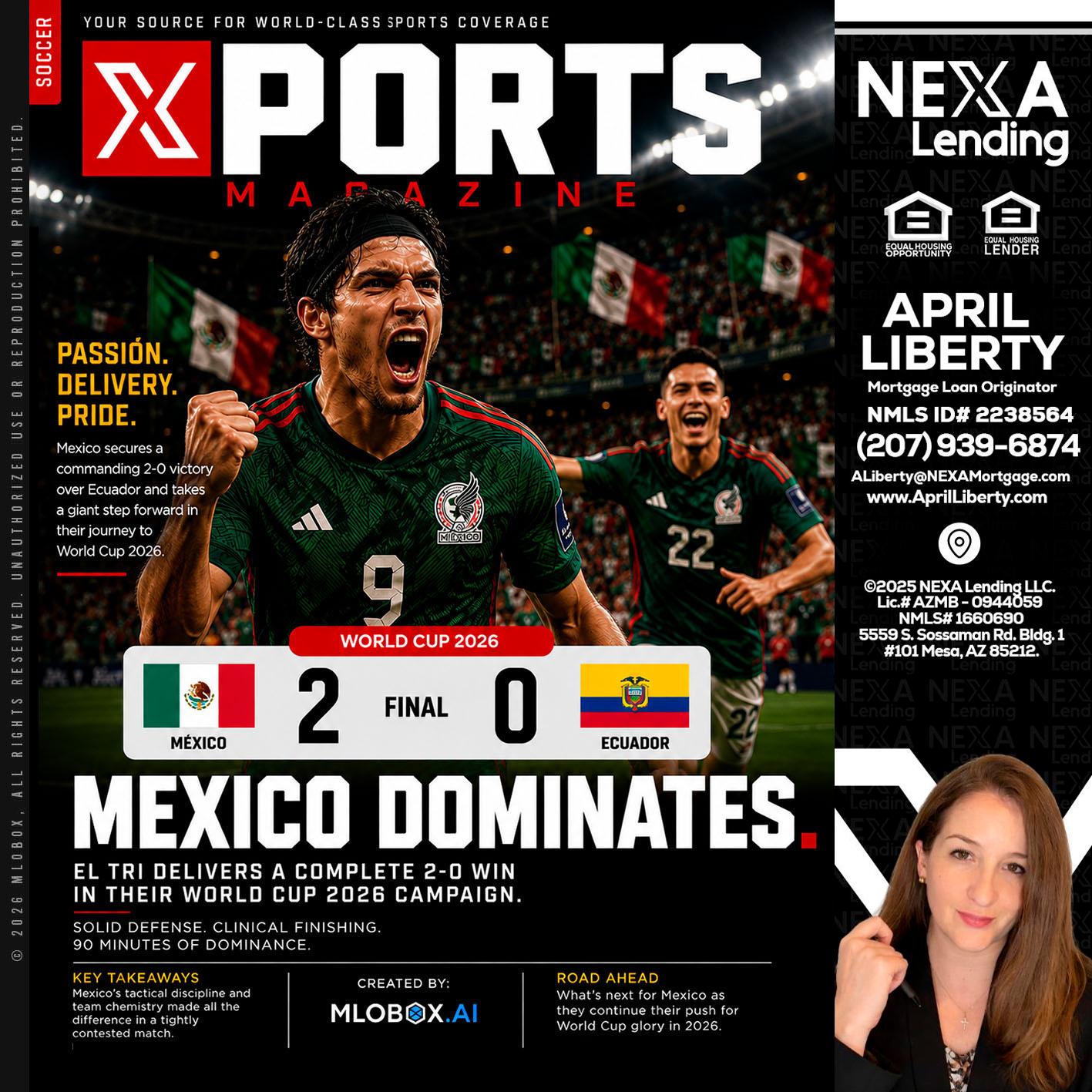 XPORTS MEX 2-0 ECUADOR - April Liberty -Mortgage Loan Originator