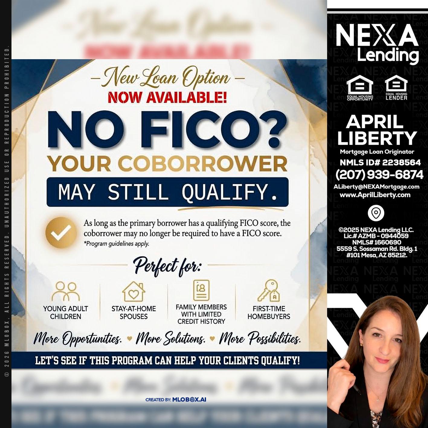NO FICO? - April Liberty -Mortgage Loan Originator